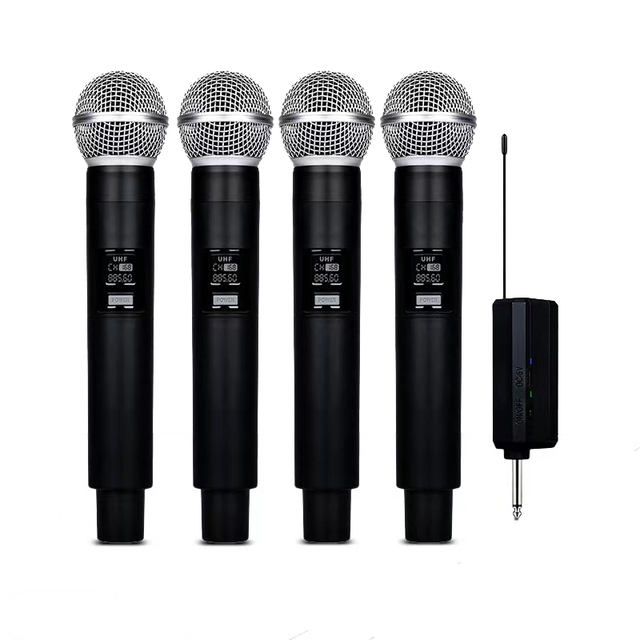 PG48 Professional 4 Channel Handheld Karaoke Mic OEM Vocal SM 58 UHF Wireless Dynamic Microphone for KTV Church Speech Karaoke