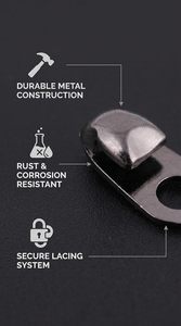 Ganchos para cordones de botas, ojales para botas, ganchos para cordones de zapatos, adecuados para cordones de botas de senderismo, piezas de conexión para bolsos o proyectos de bricolaje - Product Image 3