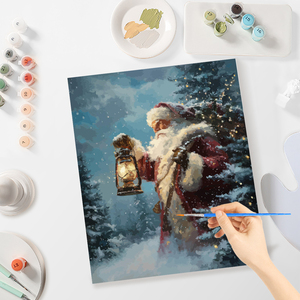 CHENISTORY <span class=keywords><strong>Peinture</strong></span> par numéros DIY, image du Père Noël sur numéros, cadeau de Noël, <span class=keywords><strong>peinture</strong></span> acrylique, décoration murale artisanale - Product Image 5