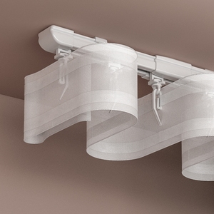 Vente en gros <span class=keywords><strong>rail</strong></span> de rideau télescopique rétractable pour plafond S wave ripple réglable - Product Image 2