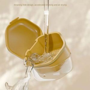 Estuche de Almacenamiento para Dentaduras Postizas, Juego de Cepillos para Dentaduras, Retenedor Dental, Dientes Postizos con Colador, Vasos para Remojar Dentaduras - Product Image 2