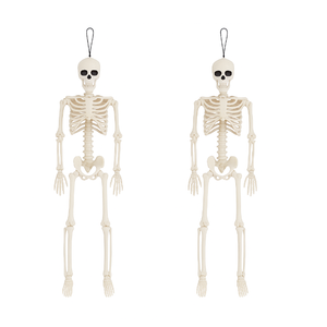 Pafu 2 pièces squelettes pliables d'Halloween, décoration suspendue, squelettes effrayants avec articulations mobiles, crâne, squelette d'Halloween en taille réelle - Product Image 5