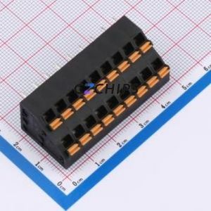 KFM736H-5.0-2*9P Spring Terminal Block Through hole Component (THT),P=5mm Connector 2x9P 5mm Black 18P - Product Image 1