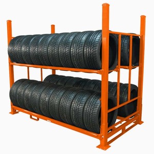 Depo otomotiv parçaları lojistik kullanımı için ağır katlanabilir çelik lastik depolama rafı ayrılabilir <span class=keywords><strong>Metal</strong></span> istifleme palet - Product Image 6