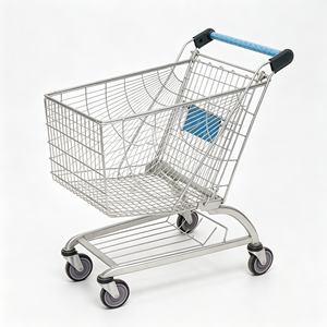 340L Retail Shopping Trolley Supermarket Heavy Duty Wire <b>Basket</b> Large Capacity Silent Wheels Grocery Wholesale Use Set Kit - Product Image 5