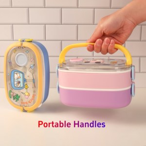 Boîte à lunch réutilisable en acier inoxydable de 1300 ml, double couche, compatible micro-ondes et lave-vaisselle, service OEM personnalisé - Product Image 5