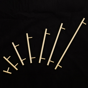 Thiết Kế Hiện Đại Rắn Brass T Thanh Cửa Phần Cứng Dài Kéo Xử Lý Cho Tủ Quần Áo Nhà Bếp Ngăn Kéo Tủ Đồ Nội Thất Phòng Ngủ Phụ Kiện - Product Image 5