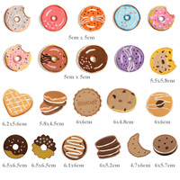 Autocollant brodé à thème alimentaire en promotion : crème glacée, cupcake, beignet, biscuits, chocolat, gâteau, bonbons