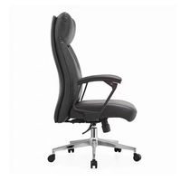 Fauteuil de bureau élégant au design moderne en cuir de luxe, contour élégant, base chromée polie, pivotant à 360°, réglable en hauteur, idéal pour la maison, le bureau ou l'hôtel