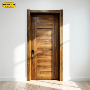 Porte intérieure résidentielle moderne pré-fabriquée en <span class=keywords><strong>bois</strong></span> massif préfini, étanche, pour villa, salle de bain et <span class=keywords><strong>dressing</strong></span> - Product Image 1