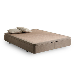 BUEN SUENO modèle ELENA lit pouf rembourré moderne cadre en bois de base en ligne compartiment de rangement antidérapant en gros inclus - Product Image 3