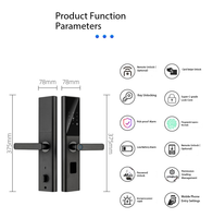 Serrure Intelligente pour Appartement & Hôtel - 7 Modes de Déverrouillage, Sonnette Intégrée, Compatible Tuya, Panneau en Aluminium Aviation 360mm, Porte en Bois, Application Mobile