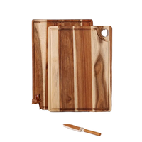 Planche à découper rectangulaire en bois d'acacia écologique pour ustensiles de cuisine