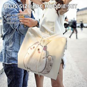 Conjunto Deportivo Xinglan Otoño/Invierno para Mujer, 2 Piezas, Top Corto y Pantalones Jogger de Algodón Tejido, Tallas Grandes - Product Image 2