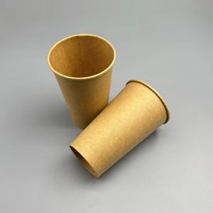 Gobelet en papier jetable enduit de PE Kraft, logo personnalisé, simple paroi, pour boissons chaudes et froides, vente en gros - Product Image 2