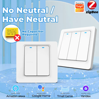 Interrupteurs muraux intelligents Zigbee Smart Life en ABS durable, compatibles avec Alexa, contrôle vocal, programmation horaire, contrôle multiple, norme EU/UK
