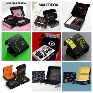 Caja de Cartón Corrugado Kraft Rosa y Negro Personalizada para Embalaje Comercial, Envío de Pelucas y Paquetería con Logotipo Personalizado - Product Image 4