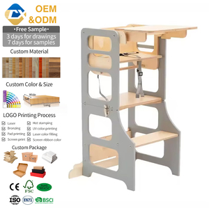 เก้าอี้เด็กทรงหอคอยไม้สไตล์มอนเตสซอรี่ สำหรับเด็กวัยเตาะแตะ ใช้ในห้องนอน - Product Image 1