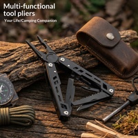 Pince multifonction pliable en acier inoxydable, couteau de survie portable pour le camping, l'alpinisme et les activités de plein air