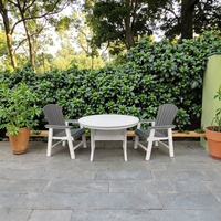 Chaise Adirondack grise moderne de qualité supérieure Mobilier durable en PEHD imperméable pour les parcs et jardins extérieurs Chaise Fauteuil