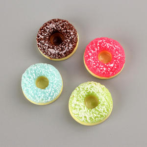 Hot Sale Schöne 24mm Hand farbe Craft Simulation Food Play Diy Zubehör Flat Back Round Resin Donut Cabochon - Product Image 5