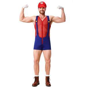 Disfraz de Mario Luigi para Adultos, Traje de Overol con Sombrero, Guantes y Barba para Hombre, Disfraz para el Teatro, Primavera 2025 - Product Image 5