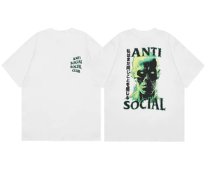 Camiseta de Manga Corta para Parejas, Estilo Vintage, de Algodón Transpirable, Corte Holgado, de la Marca Americana <span class=keywords><strong>ASSC</strong></span>, para Colaboración - Product Image 2