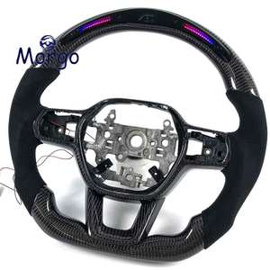 <span class=keywords><strong>Volant</strong></span> en <span class=keywords><strong>cuir</strong></span> et fibre de carbone personnalisé pour Civic 11e génération 2022-2025 CR-V Civic Coupé Sport Racing Design - Product Image 6