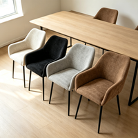 Chaise de salle à manger moderne en tissu texturé doux, fauteuil de salle à manger pour la maison, la cuisine et les restaurants – Offre spéciale