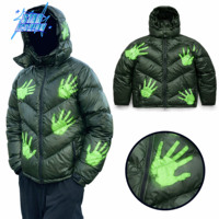 Veste matelassée imperméable et coupe-vent pour homme, grande taille, avec logo personnalisé, fermeture éclair, effet thermosensible et changement de couleur