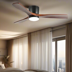 52 Inch 3 Blades LED Ceiling Fan Light Quiet DC Motor Household Living Room <b>Smart</b> Cooling Fan With Light - Product Image 2