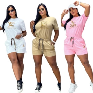 Nuevo Conjunto de 2 Piezas para Mujer, Diseño de Diseñador, 100% Algodón, Estampado 3D, Cuello Redondo, Manga Corta, Camisa Casual de Verano, Cinturón de Color Intenso y Pantalones Cortos - Product Image 4