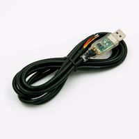 Cable USB RS232 de 1.8M con Extremo de Cobre Puro, Cable Negro FTDI de Nivel UART, Carga Rápida de 3A, Cubierta de Nailon, Cable de Programación