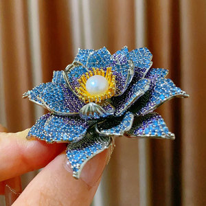 Broche Fleur de Pivoine en Perles Naturelles Haut de Gamme Style Français, Élégante et Luxueuse, à Couleurs Dégradées, pour Mariage et Pull - Product Image 2