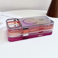 JOYPORODO B523 Coque de téléphone magnétique de luxe 3D en PC à plumes colorées pour iPhone 17 18 Pro Max, antichoc et tendance