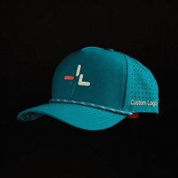 Casquette de golf 5 panneaux avec logo en silicone personnalisé, OEM, faible MOQ, haute qualité, visière incurvée, respirante, anti-humidité, durable