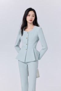 Costume professionnel pour femmes, vente en gros OEM, automne-hiver, uniforme <span class=keywords><strong>de</strong></span> réceptionniste d'hôtel, tenue <span class=keywords><strong>de</strong></span> travail <span class=keywords><strong>de</strong></span> bureau - Product Image 2