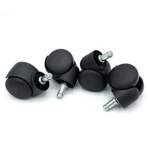 Roue pivotante silencieuse noire de 2 pouces pour chaise de bureau avec tige de fixation - Product Image 3