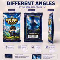 Pochettes en Mylar holographiques thermoscellées imprimées sur mesure, protège-cartes TCG, emballages pour boosters, sacs d'emballage