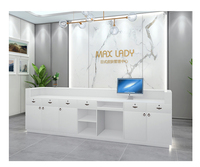 Meuble de réception moderne pour restaurant, hôtel, salon de beauté, design commercial, bureau de réception en marbre blanc