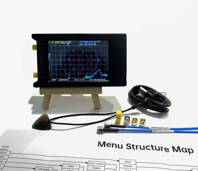 D1684 Lite-VNA-64 VNA Analyzer 50KHz-6.3GHz Portable Vector Network Analyzer with 4" Display