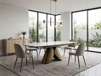 Table de salle à manger extensible en pierre frittée, mobilier moderne pour salle à manger, en promotion