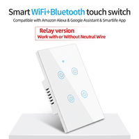 Interrupteur mural intelligent OCY UK Tuya WiFi, interrupteurs de lumière intelligents pour la maison, panneau tactile, télécommande, interrupteurs électriques muraux intelligents en verre