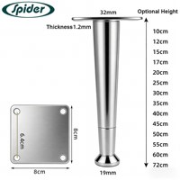 Pieds de meubles modernes en fer conique, lot de 4 pièces, dorés, installation facile pour canapé, chaise, armoire/table - Utilisation hôtelière