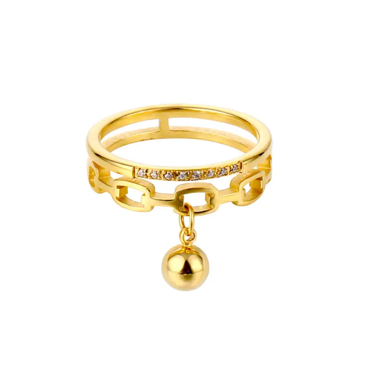בתפזורת סיטונאי נירוסטה נשים טבעת פעמון אופנה כסף זהב חתונת טבעות תכשיטים