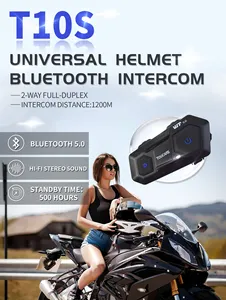 1200m קסדת אינטרקום 2 רוכבים אופנוע Bluetooth אינטרקום האוניברסלי Bluetooth קסדת אוזניות תקשורת מערכת