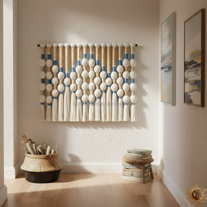 Tapisserie décorative <span class=keywords><strong>scandinave</strong></span>, séparateur sphérique, macramé, art mural suspendu, décoration murale pour salon, art mural pour la maison, luxe - Product Image 5