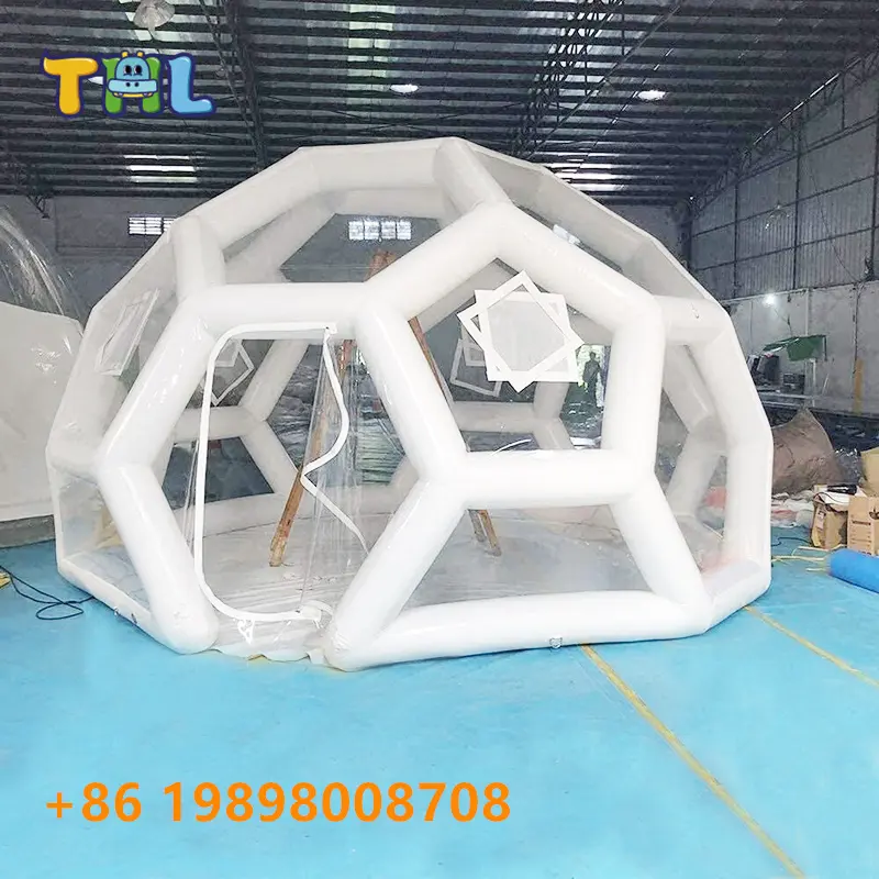 Customized size football structure inflatable dome tent igloo dome bubble house luxury camping hotel tent for outdoor