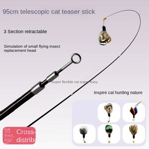 Juguete Extensible y Divertido para Mascotas, Ecológico, para Combatir el Aburrimiento, de Fibra de Vidrio, Interactivo, con Plumas de Gallina para Gatos - Product Image 4