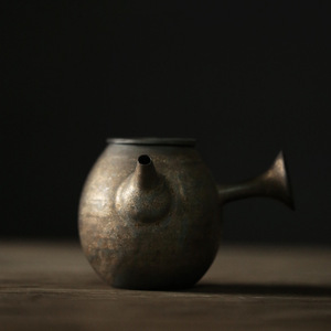 Handmade Iron Rust Glaze Ceramic Teapot With Gold Handle Round Shape For Kung Fu <b>Tea</b> <b>Set</b> Single Pot - Product Image 3